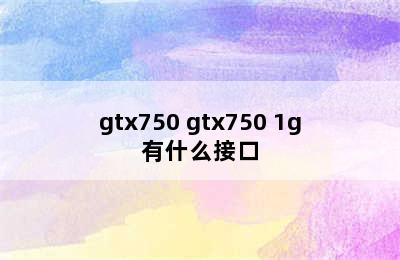 gtx750 gtx750 1g有什么接口